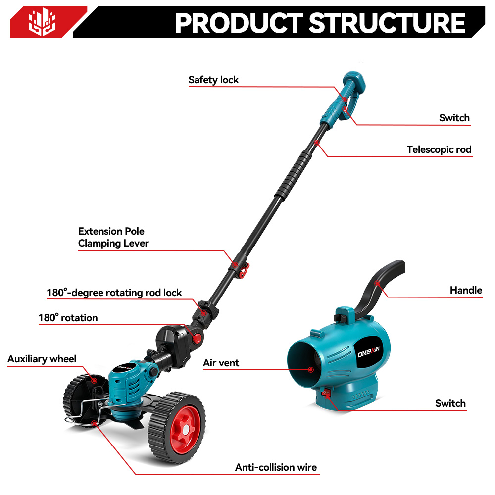 ONEVAN 3IN1 2500W Electric Law - Gardening Tools Battery Powered ulasan dan harga
