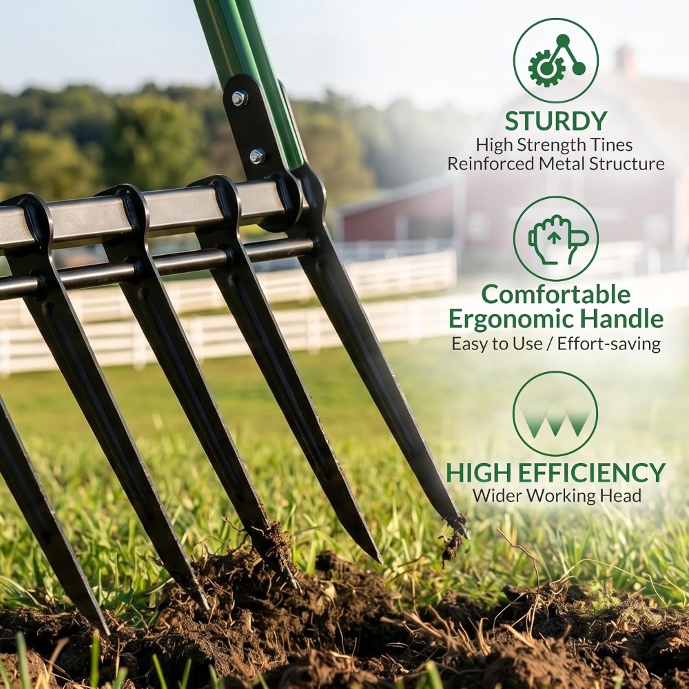 Heavy Duty 5-Tine Broad Fork G - Gardening Tools For Digging ulasan dan harga