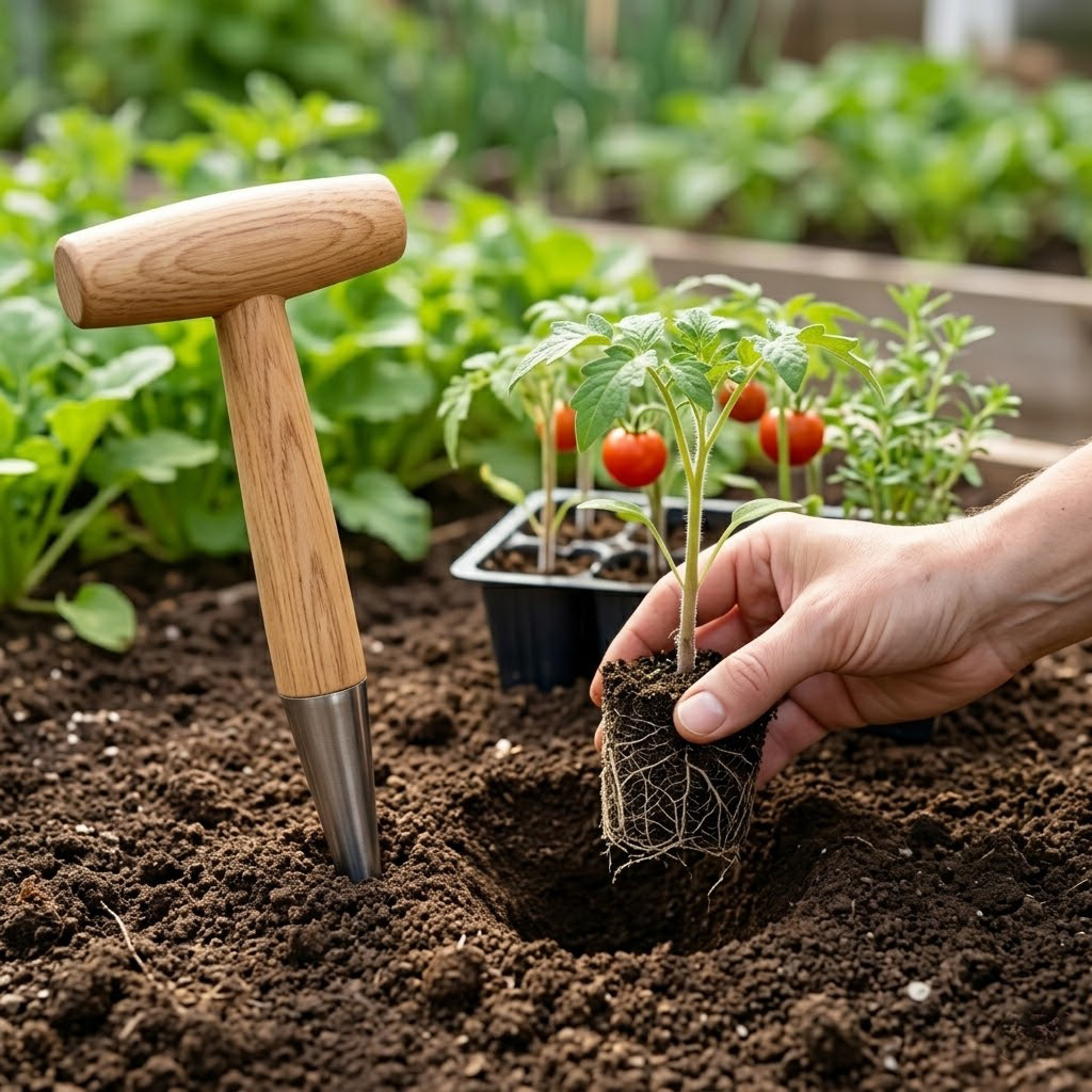 Wood Handle Hand Dibber Garden - Gardening Tools For Digging ulasan dan harga