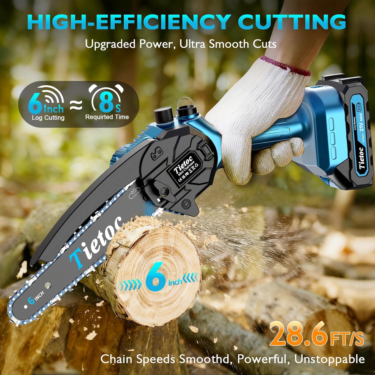 Mini Chainsaw, 6 Inch Chain Sa - Gardening Tools Battery Powered ulasan dan harga